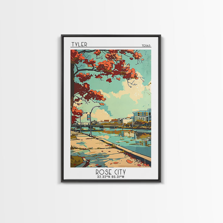 Tyler Texas Travel Poster, Canvas Print, Retro Travel Poster, City Wall Art, Retro Travel Print, Vintage Poster, Wall Art, Art Print