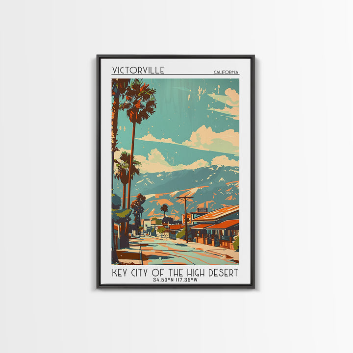 Victorville California Travel Poster, Canvas Print, Vintage Travel Print, City Wall Art, Poster Art, Travel Posters, Vintage Posters