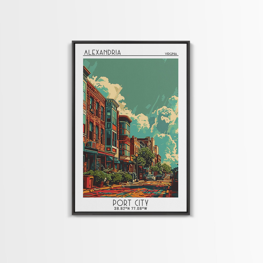 Alexandria Travel Poster, Framed Canvas Print, Travel Art Print, Modern Wall Decor, City Travel Poster, Wall Art, Retro Travel Print