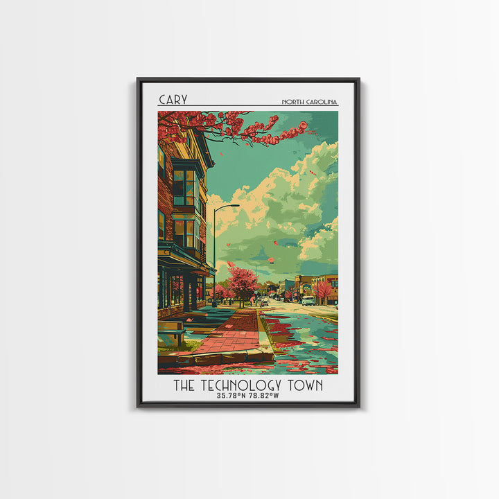 Cary Travel Poster, Canvas Print, City Travel Poster, Travel Wall Art, Travel Prints, Home Office Decor, Gallery Wall Set, Art Print