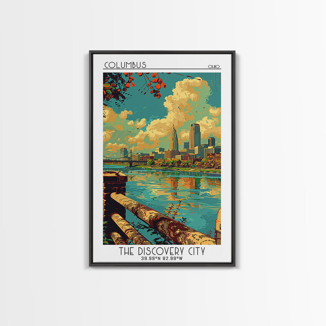 Columbus Ohio Travel Poster, Canvas Print, Poster Print, Travel Wall Art, City Wall Art, Poster Art, Landscape Art, Travel Art Print