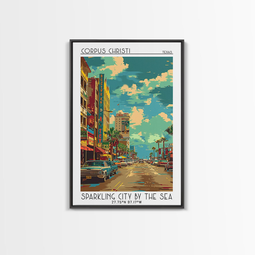 Corpus Christi Travel Poster, Canvas Print, City Art Print, Travel Wall Art, Home Office Decor, Minimalist Poster, City Illustration