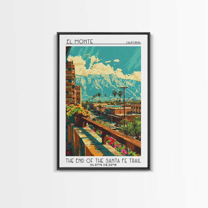 El Monte Travel Poster, Canvas Print, City Art Print, Travel Wall Art, Wall Art, Travel Prints, Gallery Wall Set, Retro Travel Print