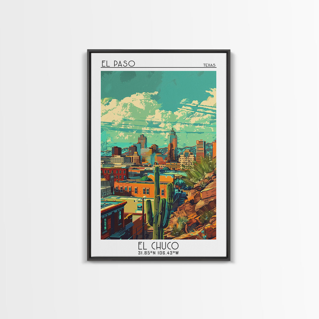 El Paso Travel Poster, Canvas Print, City Art Print, Travel Wall Art, Poster Print, Travel Wall Decor, Poster Art, Colorful Wall Art