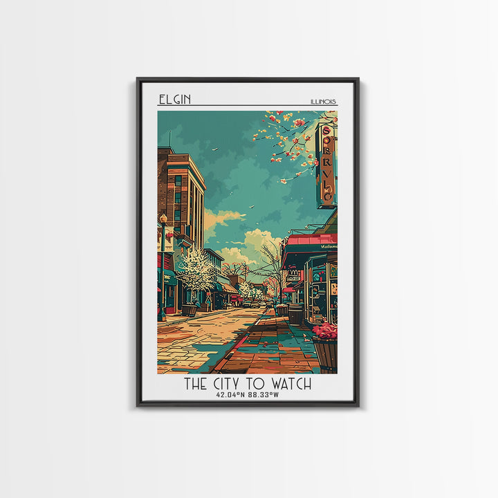 Elgin Travel Poster, Canvas Print, City Travel Poster, Travel Wall Art, Colorful Wall Art, Gallery Wall Set, Art Print, Travel Print