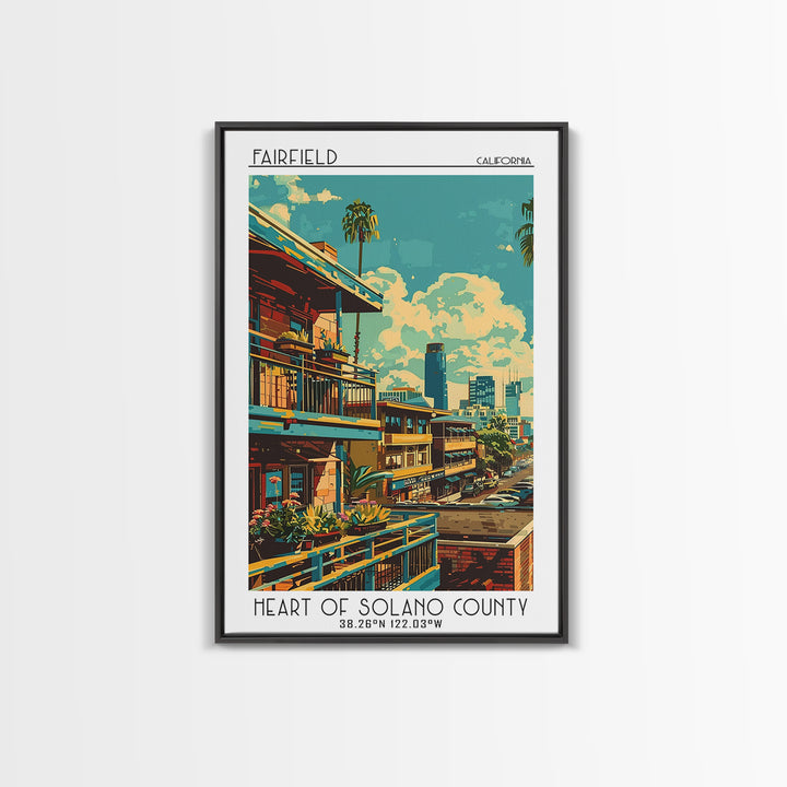 Fairfield Travel Poster, Canvas Print, Retro Travel Poster, City Wall Art, Vintage Travel, Wall Art, Fine Art Print, Vintage Posters