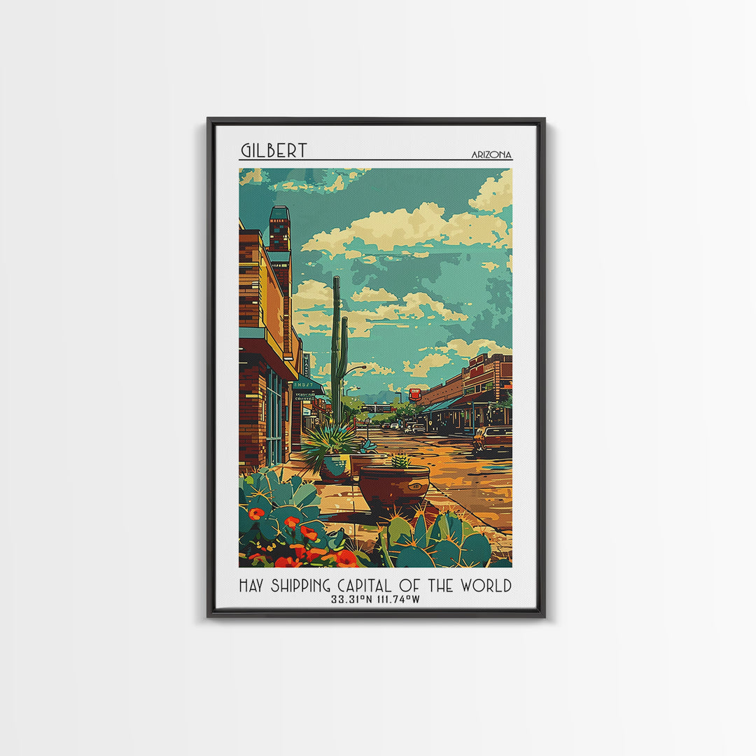 Gilbert Travel Poster, Canvas Print, Poster Print, Travel Wall Art, Poster Art, City Travel Poster, City Wall Art, Home Office Decor