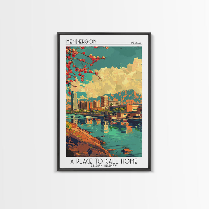 Henderson Travel Poster, Canvas Print, Poster Print, Travel Wall Art, Mid Century Wall Art, Travel Decor, Wall Art, Travel Art Print