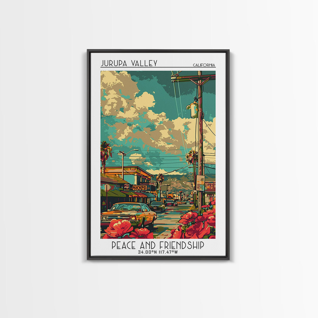 Jurupa Valley Travel Poster, Canvas Print, City Travel Poster, Travel Wall Art, Retro Travel Print, Modern Wall Decor, Landscape Art