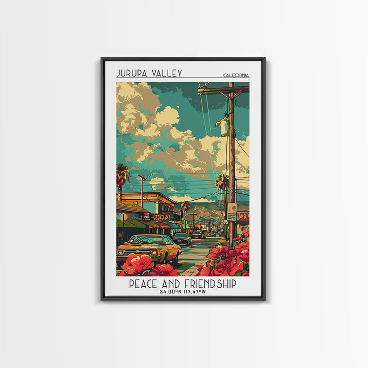 Jurupa Valley Travel Poster, Canvas Print, City Travel Poster, Travel Wall Art, Retro Travel Print, Modern Wall Decor, Landscape Art