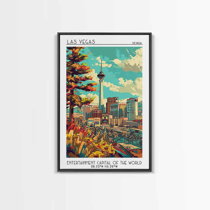 Las Vegas Travel Poster, Canvas Print, City Travel Poster, Travel Wall Art, Travel Prints, Mid Century Wall Art, Vintage City Poster