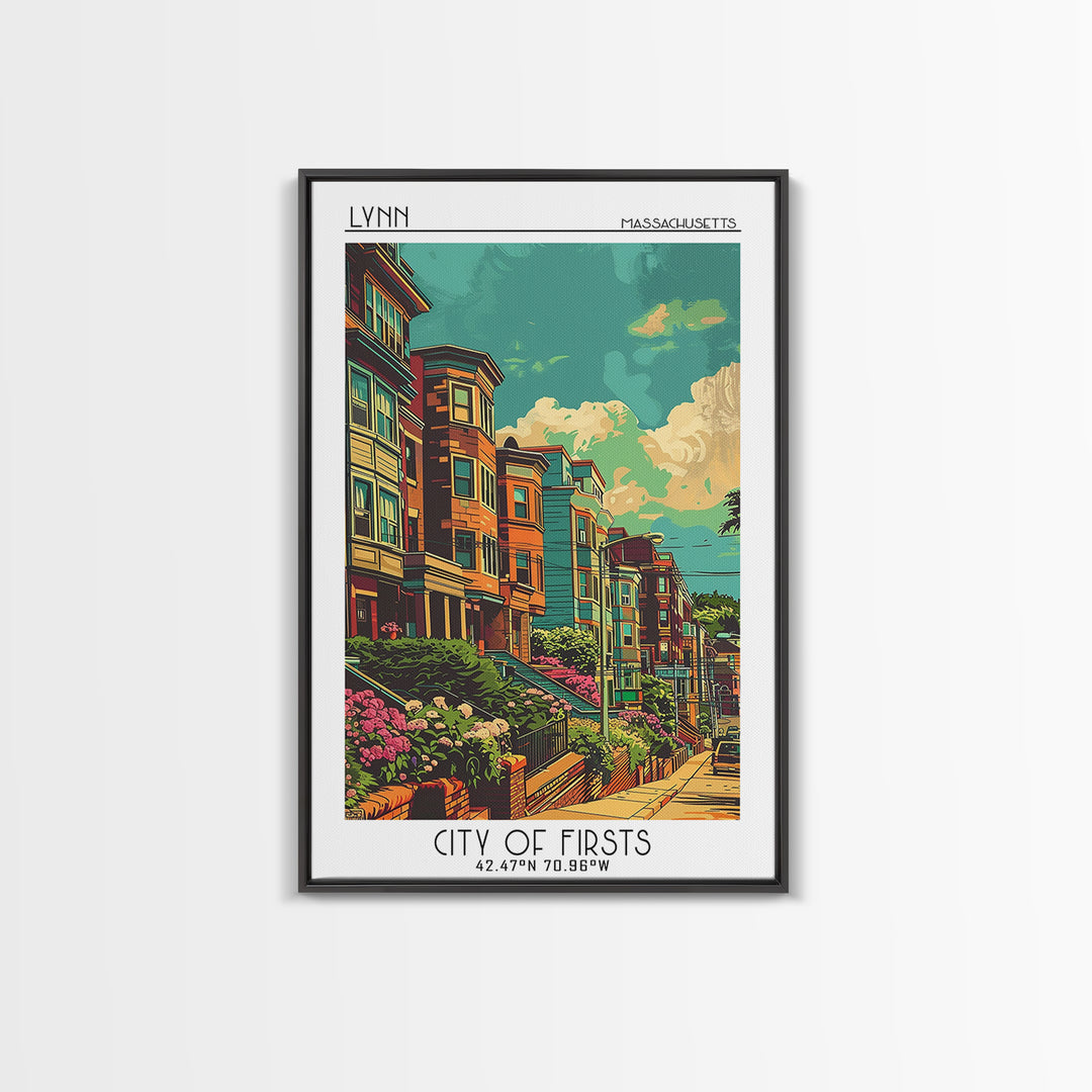 Lynn Travel Poster, Canvas Print, Retro Travel Poster, City Wall Art, Travel Print, Colorful Wall Art, Landscape Art, Travel Posters