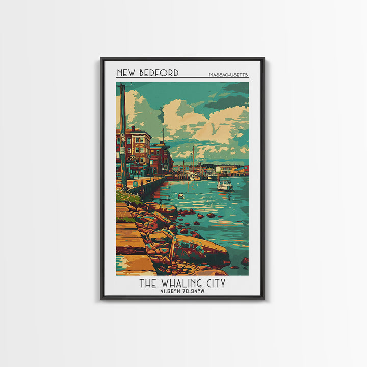 New Bedford Travel Poster, Framed Canvas Print, City Travel Poster, Travel Wall Art, Vintage Posters, Travel Posters, Vintage Poster