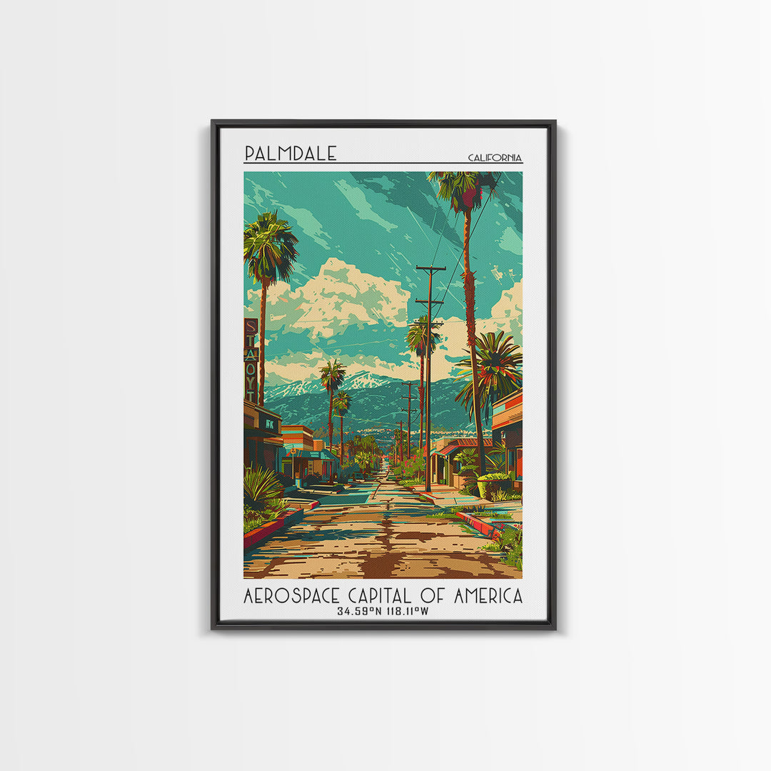 Palmdale Travel Poster, Canvas Print, City Art Print, Travel Wall Art, Travel Print, Travel Art Print, Home Decor, Travel Wall Decor