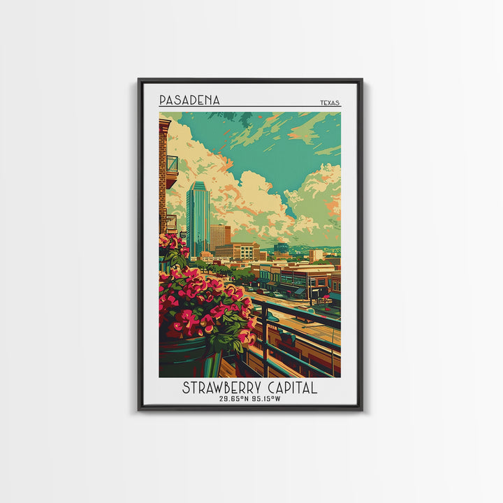 Pasadena Texas Travel Poster, Canvas Print, City Travel Poster, Travel Wall Art, City Illustration, City Art Print, Travel Art Print