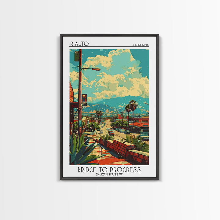 Rialto Travel Poster, Framed Canvas Print, Travel Wall Art, City Wall Art, Poster Print, Wall Art, Wanderlust Gift, Travel Art Print