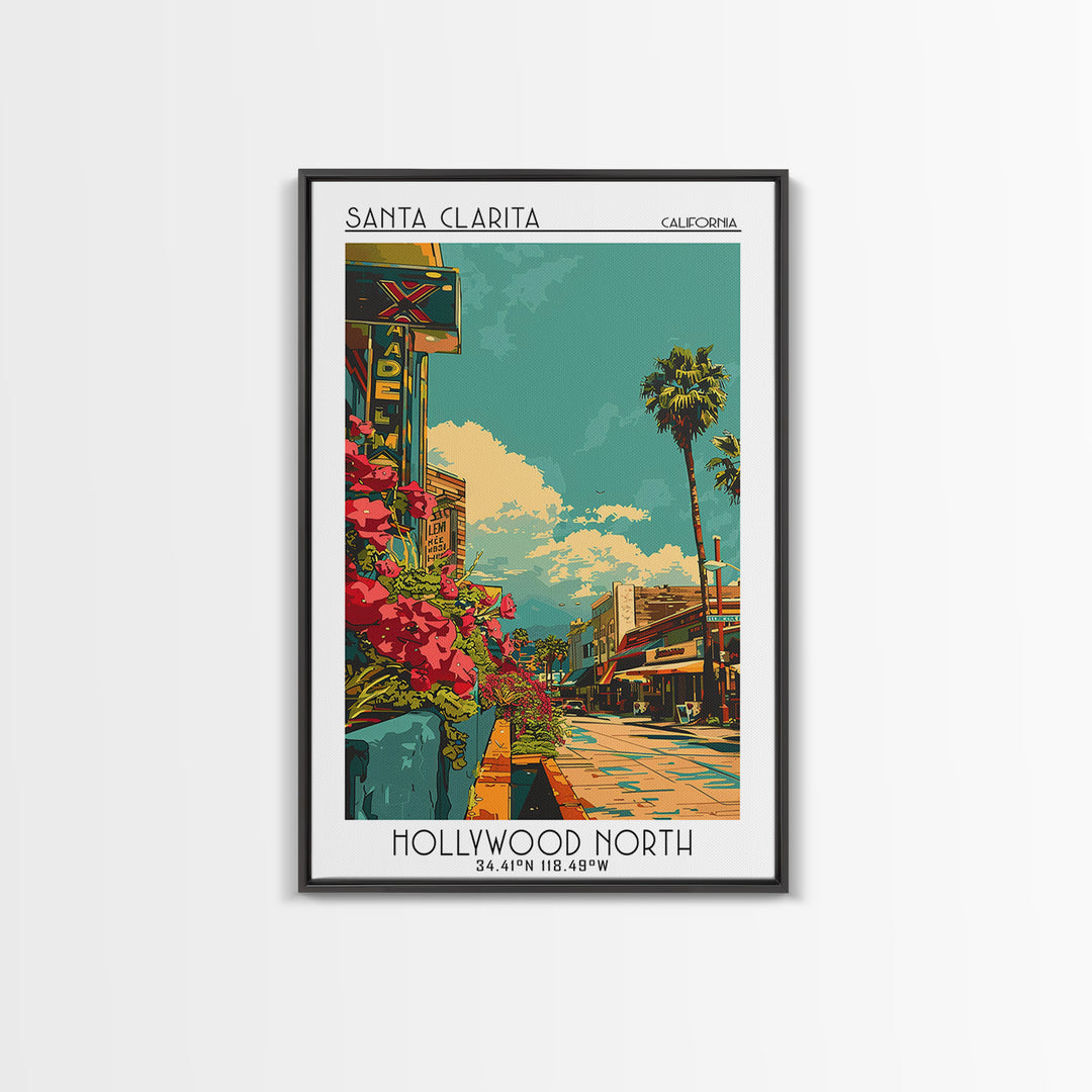 Santa Clarita Travel Poster, Framed Canvas Print, City Travel Poster, Vintage City Poster, Vintage Poster, Wall Art, Wanderlust Gift