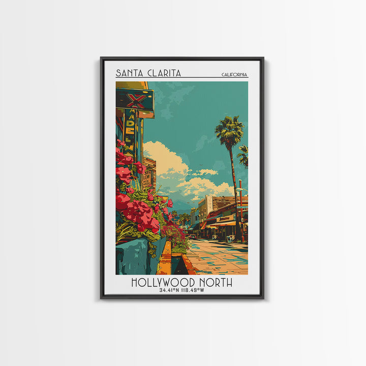 Santa Clarita Travel Poster, Framed Canvas Print, City Travel Poster, Vintage City Poster, Vintage Poster, Wall Art, Wanderlust Gift