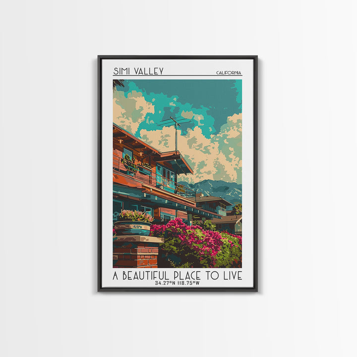 Simi Valley Travel Poster, Canvas Print, Travel Wall Decor, Minimalist Poster, Mid Century Wall Art, Gallery Wall Set, City Wall Art