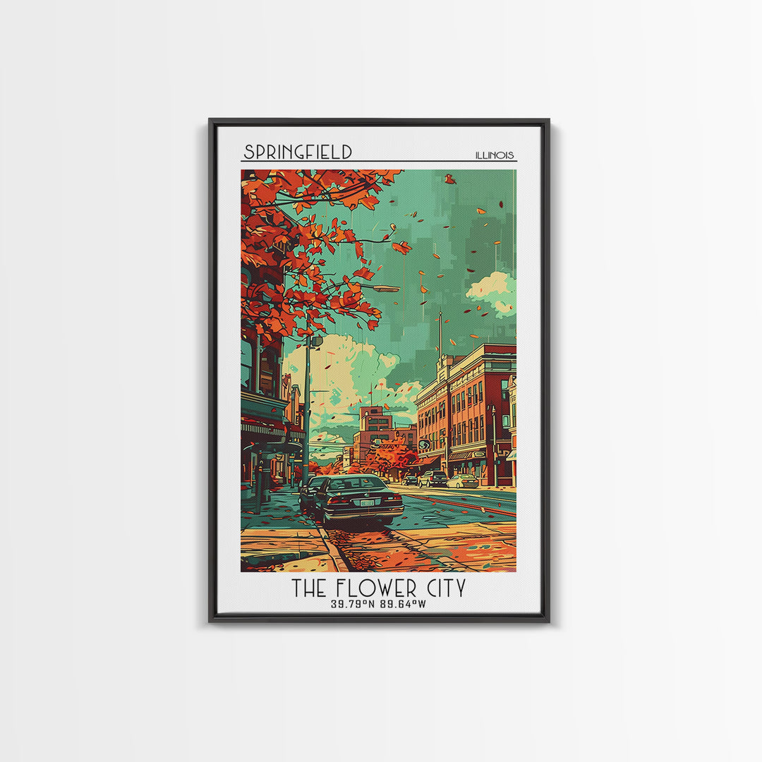 Springfield Travel Poster, Canvas Print, City Travel Poster, Vintage City Poster, Wanderlust Gift, Vintage Travel Art, Travel Prints