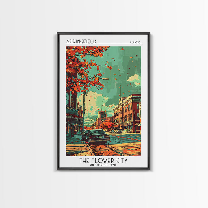 Springfield Travel Poster, Canvas Print, City Travel Poster, Vintage City Poster, Wanderlust Gift, Vintage Travel Art, Travel Prints