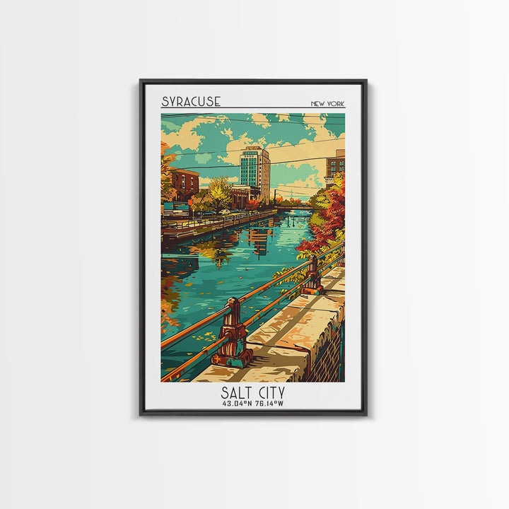 Syracuse Travel Poster, Framed Canvas Print, Travel Wall Art, City Wall Art, Travel Wall Decor, Travel Art Print, City Travel Poster