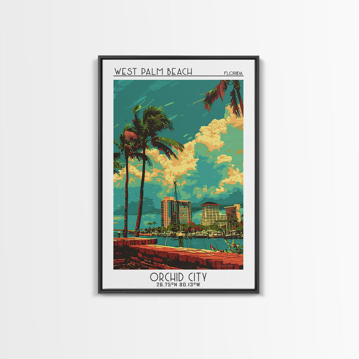 West Palm Beach Travel Poster, Canvas Print, City Travel Poster, Travel Wall Art, Travel Posters, Retro Travel Poster, Travel Prints
