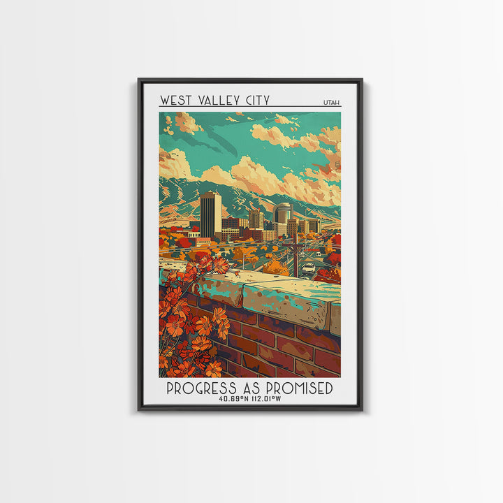 West Valley City Travel Poster, Framed Canvas Print, City Travel Poster, Travel Wall Decor, Home Decor, Fine Art Print, Travel Print