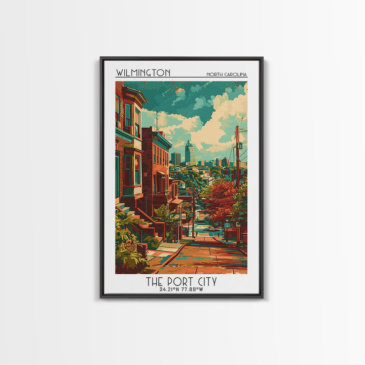 Wilmington Travel Poster, Canvas Print, Poster Print, Travel Wall Art, Watercolor Cityscape, Travel Posters, Travel Decor, Art Print