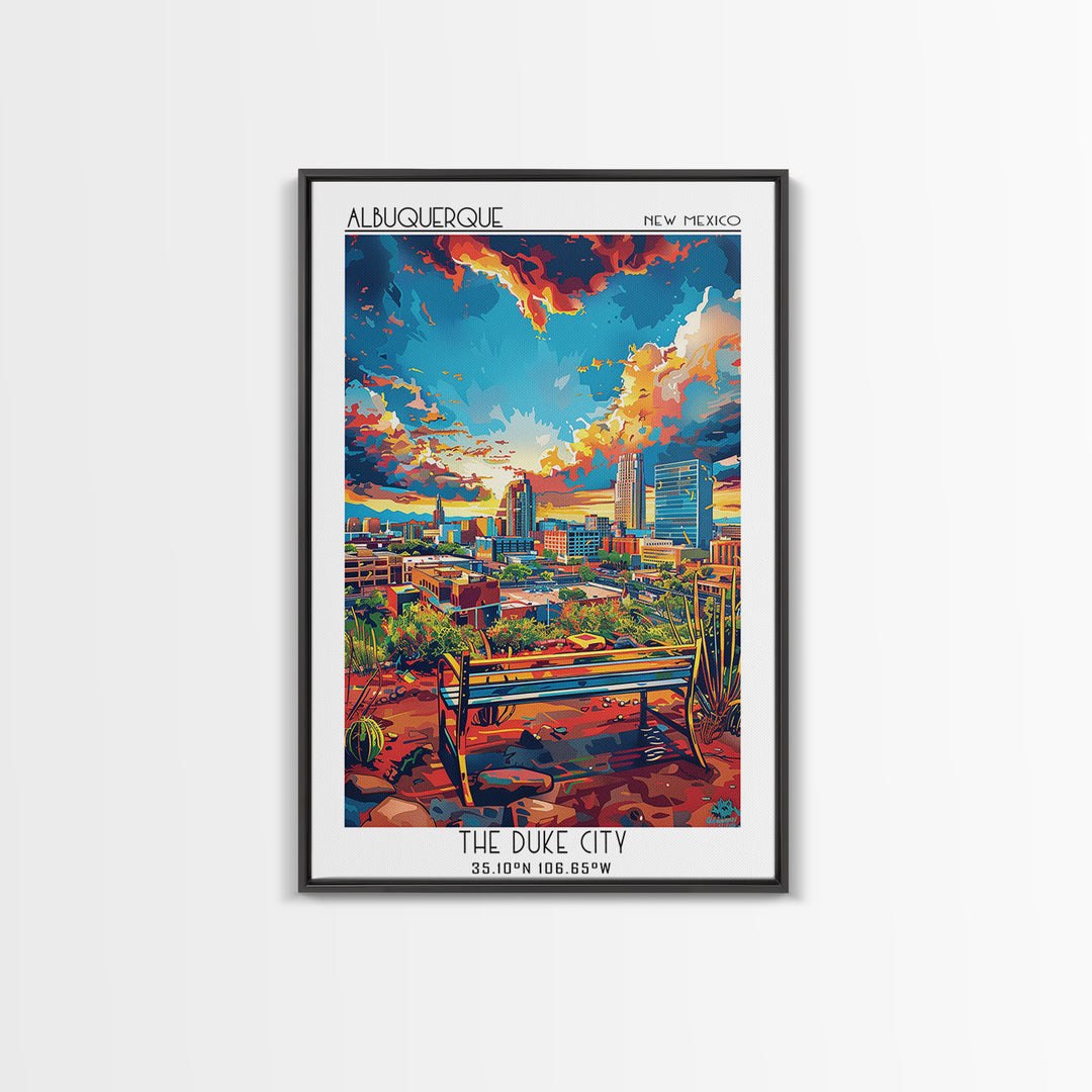 Albuquerque Travel Poster, Canvas Print, Travel Prints, Landscape Art, Travel Decor, Travel Art Print, Travel Wall Art, Travel Print