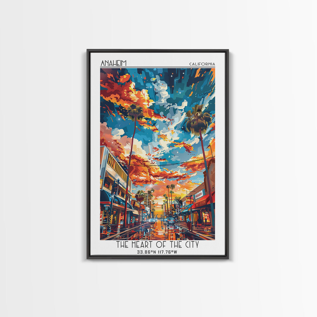 Anaheim Travel Poster, Canvas Print, Travel Wall Art, City Wall Art, Art Print, Living Room Wall Art, Poster Print, Gallery Wall Set