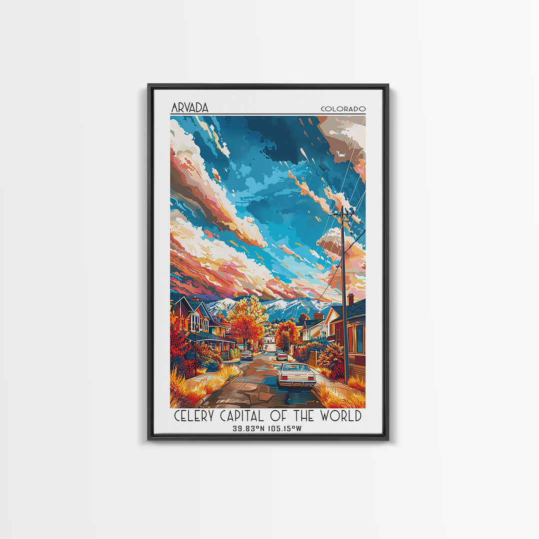 Arvada Travel Poster, Canvas Print, Travel Wall Art, City Wall Art, Vintage City Poster, Retro Travel Print, Poster Print, Art Print