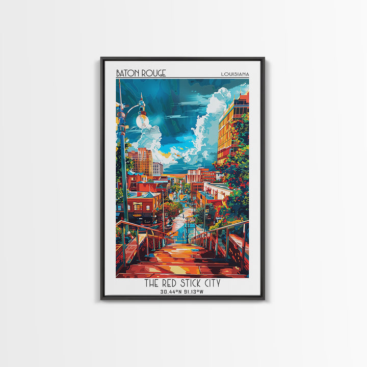 Baton Rouge Travel Poster, Canvas Print, Travel Wall Art, City Wall Art, Landscape Art, Vintage Travel Art, Poster Print, Poster Art