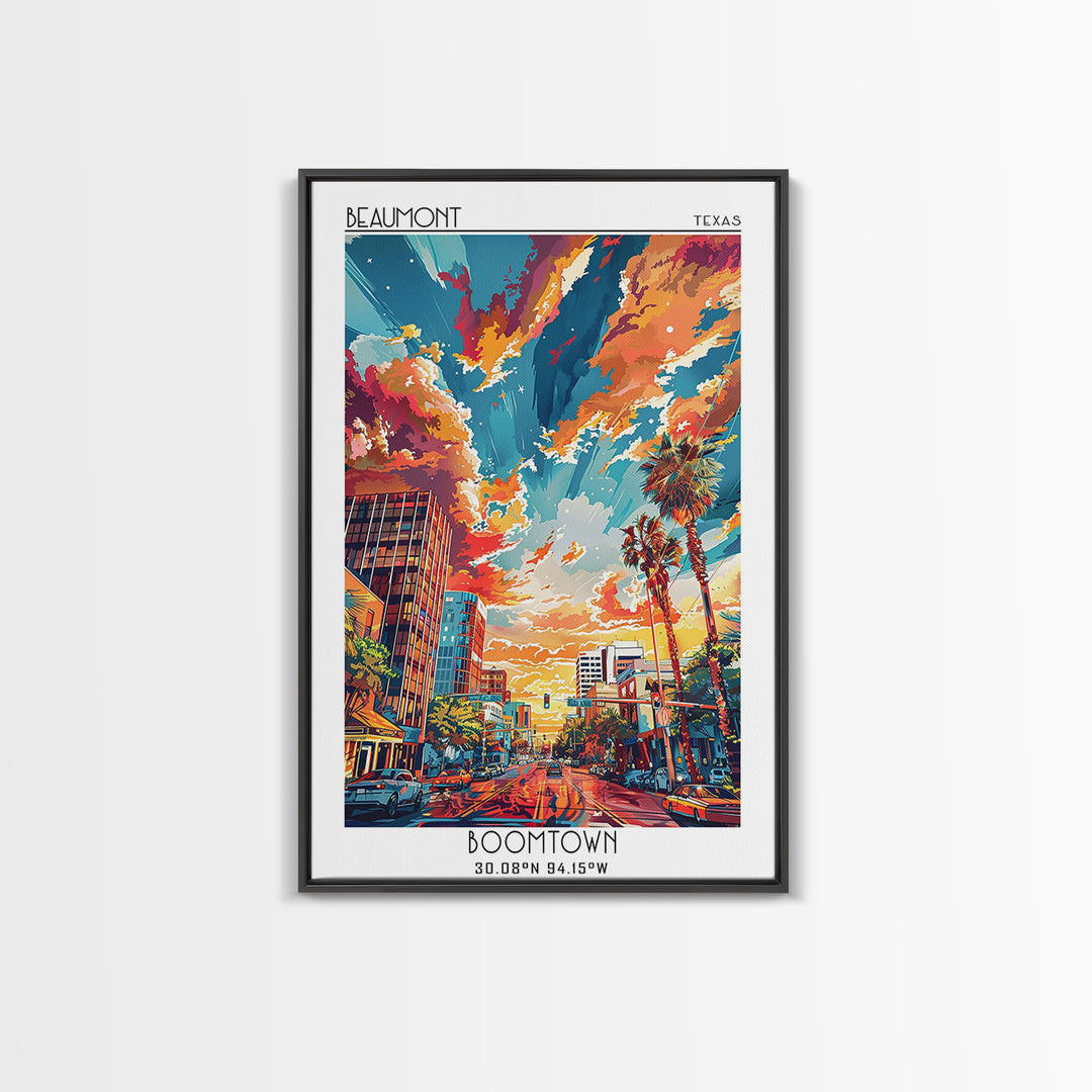 Beaumont Travel Poster, Canvas Print, Retro Wall Art, Travel Print, City Art Print, Art Print, Mid Century Wall Art, Vintage Posters