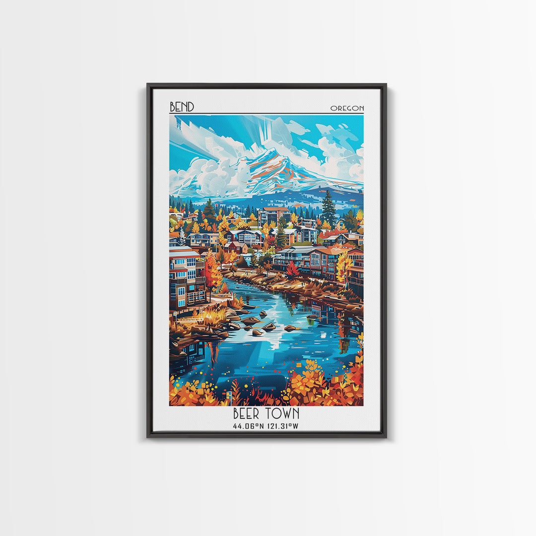 Bend Travel Poster, Canvas Print, City Art Print, Travel Wall Art, Minimalist Poster, Vintage City Poster, Wall Art, Vintage Posters