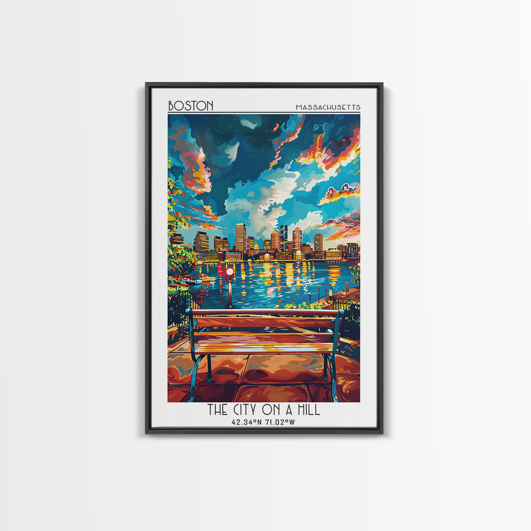 Boston Travel Poster, Canvas Print, Poster Print, Travel Wall Art, Minimalist Poster, Home Office Decor, Travel Print, City Wall Art