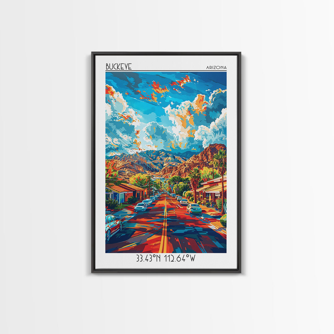 Buckeye Travel Poster, Canvas Print, Travel Prints, Landscape Art, Art Print, Vintage Travel Art, Retro Wall Art, Retro Travel Print