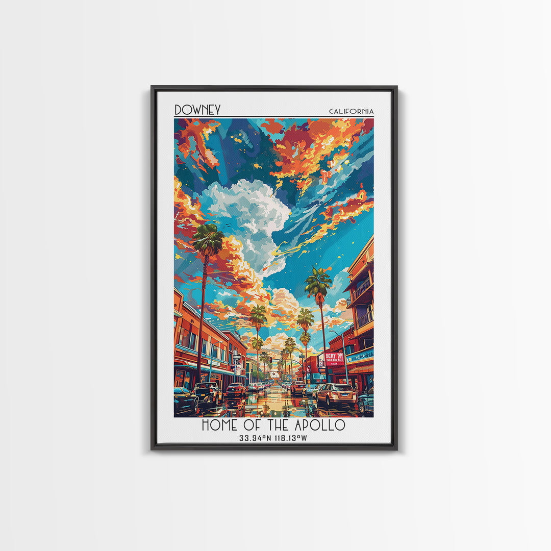 Downey Travel Poster, Canvas Print, City Travel Poster, Travel Wall Decor, Art Print, Travel Posters, City Wall Art, Travel Wall Art