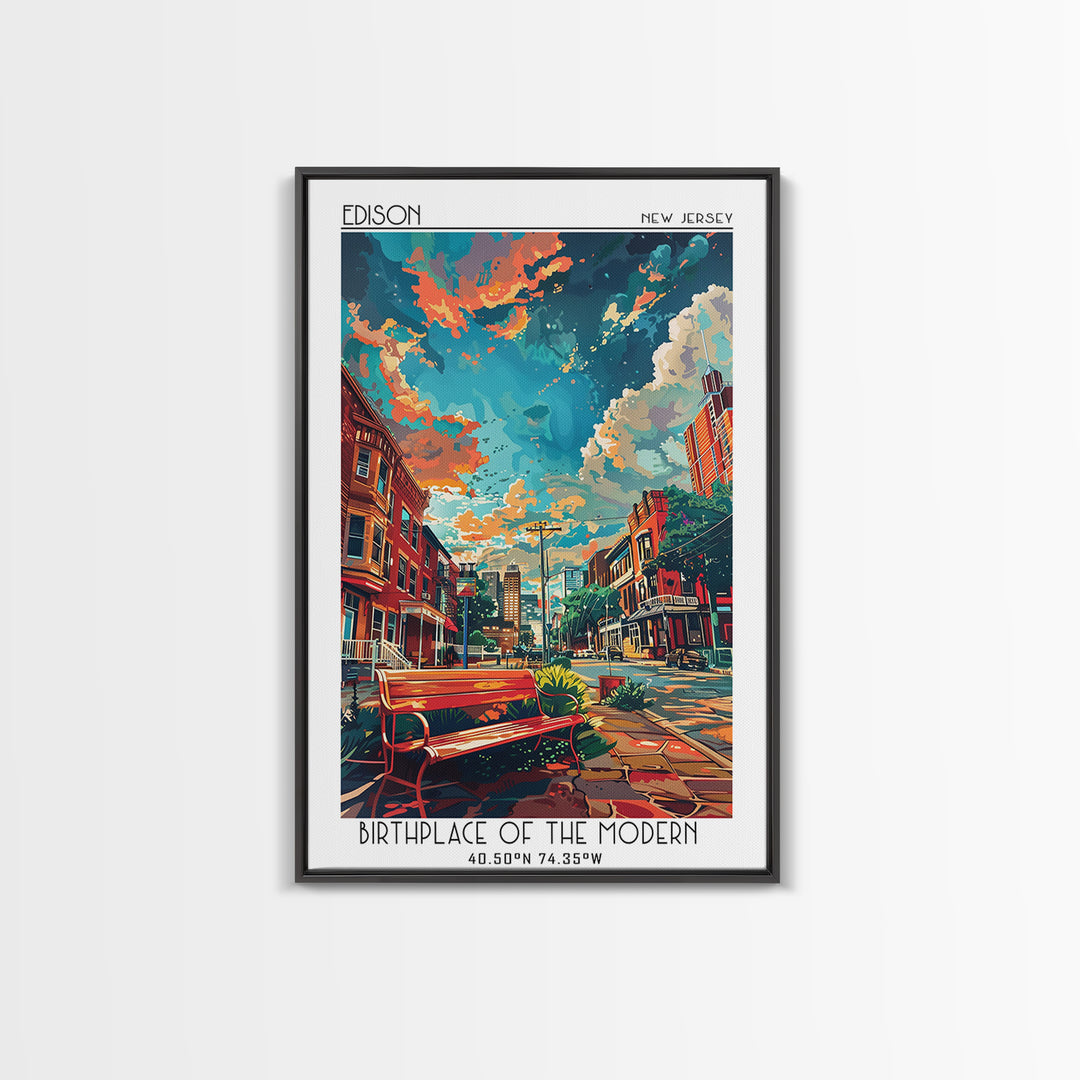 Edison Travel Poster, Canvas Print, Retro Wall Art, Travel Print, Vintage Travel, Travel Posters, Vintage Poster, Vintage Travel Art