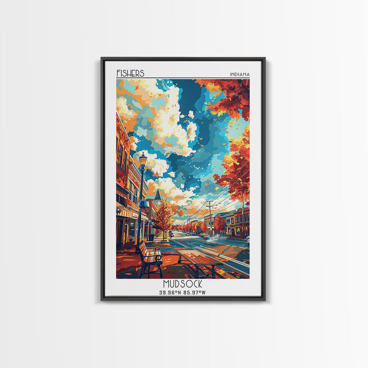 Fishers Travel Poster, Canvas Print, Travel Wall Art, City Wall Art, Poster Art, City Travel Poster, Wanderlust Gift, Travel Posters