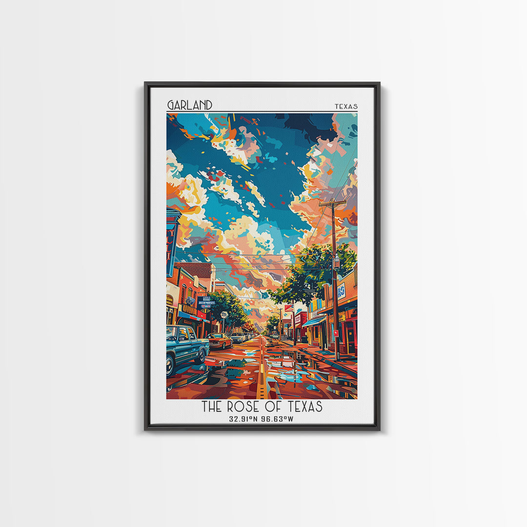 Garland Travel Poster, Canvas Print, City Travel Poster, Travel Wall Decor, Gallery Wall Set, Travel Art Print, Mid Century Wall Art