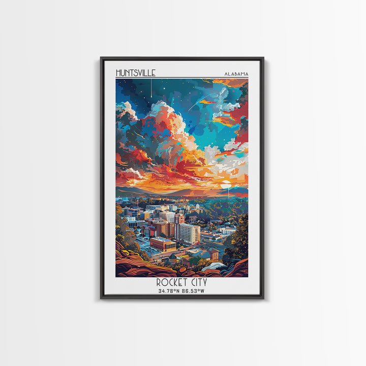 Huntsville Travel Poster, Canvas Print, Retro Wall Art, Travel Print, Retro Travel Print, Mid Century Wall Art, Vintage Travel Print