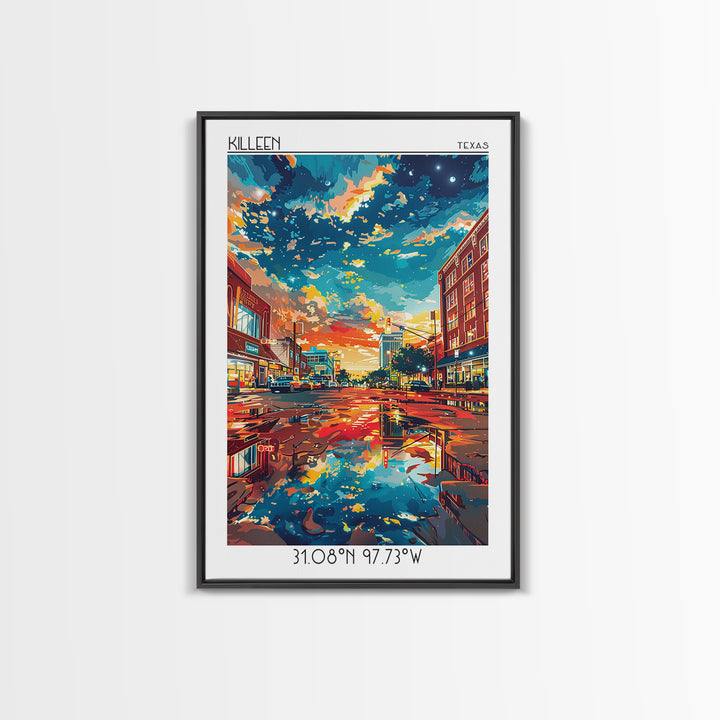 Killeen Travel Poster, Canvas Print, City Art Print, Travel Wall Art, Art Print, Home Office Decor, Landscape Art, Minimalist Poster