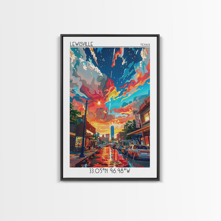 Lewisville Travel Poster, Canvas Print, Retro Wall Art, Travel Print, City Travel Poster, Art Print, Vintage Poster, Vintage Posters