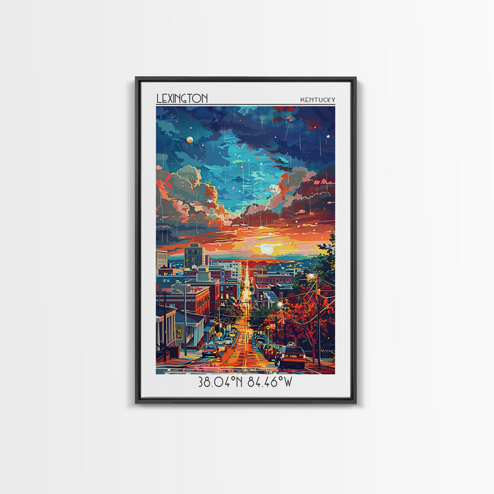 Lexington Travel Poster, Canvas Print, City Travel Poster, Vintage City Poster, Art Print, Living Room Wall Art, Retro Travel Poster