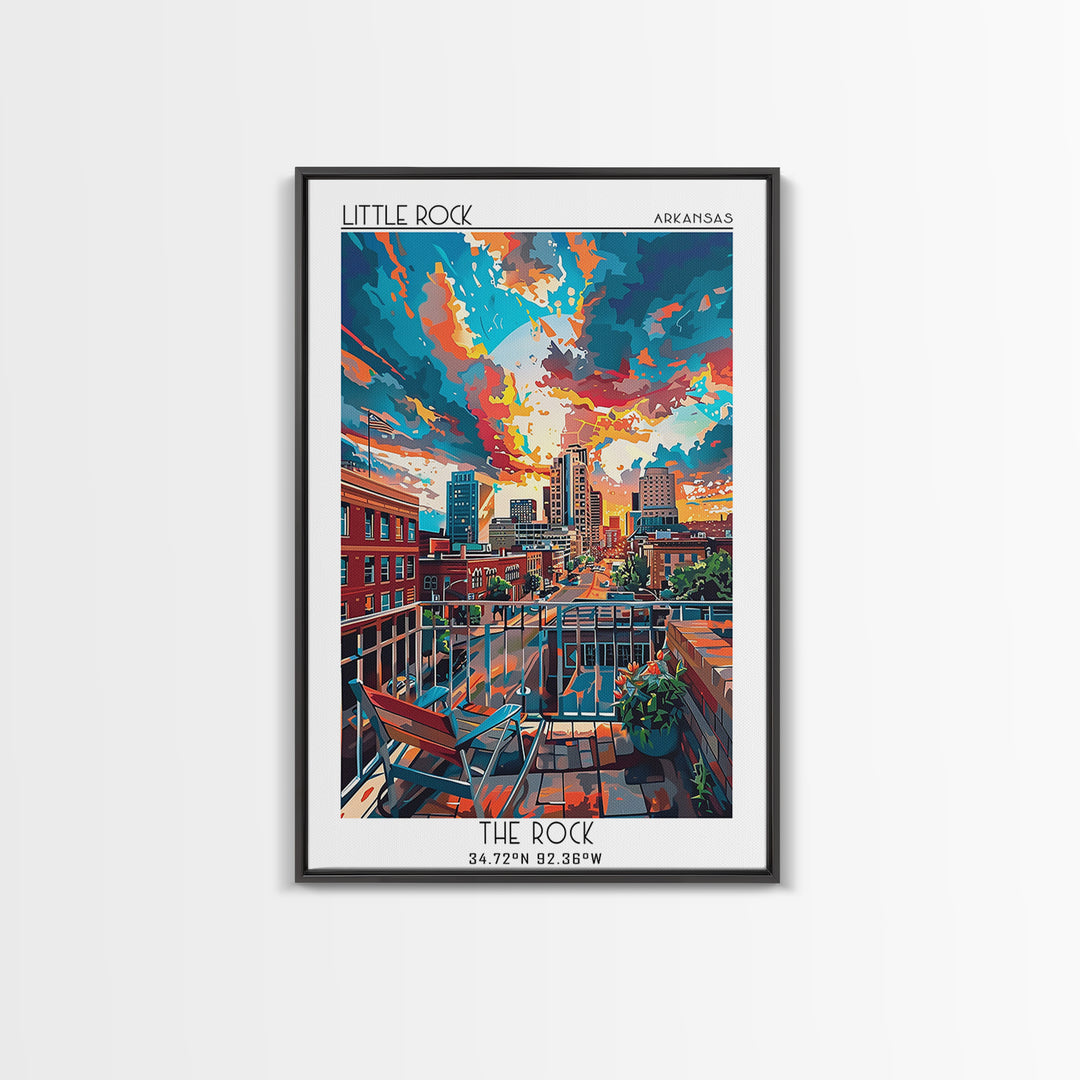 Little Rock Travel Poster, Canvas Print, Vintage Travel Print, City Wall Art, Vintage Travel Art, Wanderlust Gift, Minimalist Poster