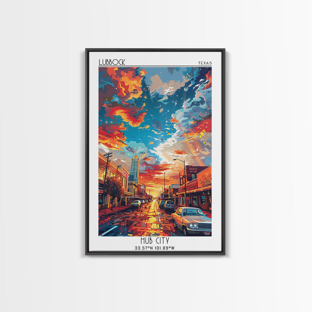 Lubbock Travel Poster, Canvas Print, City Art Print, Travel Wall Art, Poster Art, Art Print, City Travel Poster, Retro Travel Poster