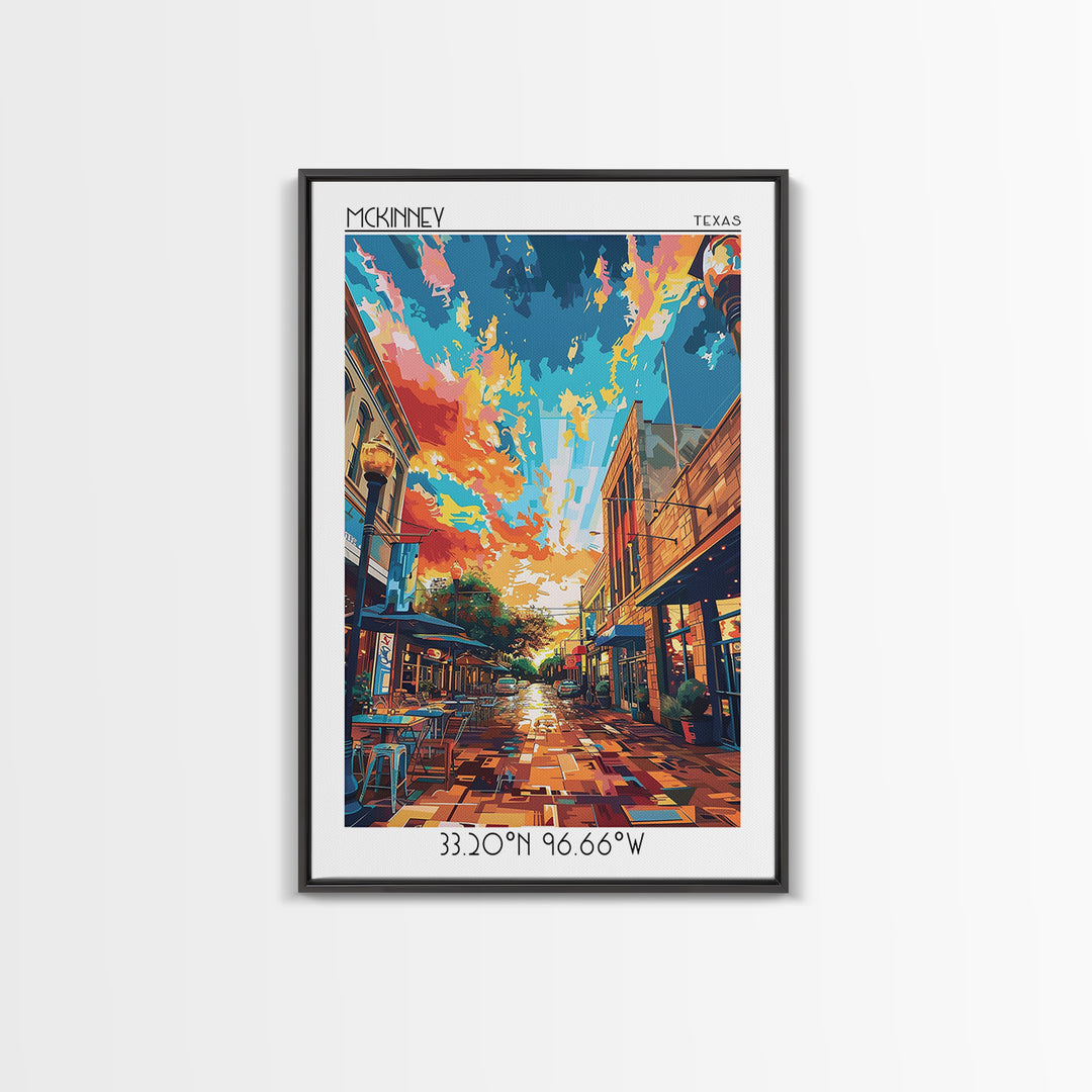 McKinney Travel Poster, Canvas Print, Travel Wall Art, City Wall Art, Art Print, Vintage Travel, Retro Travel Poster, Vintage Poster