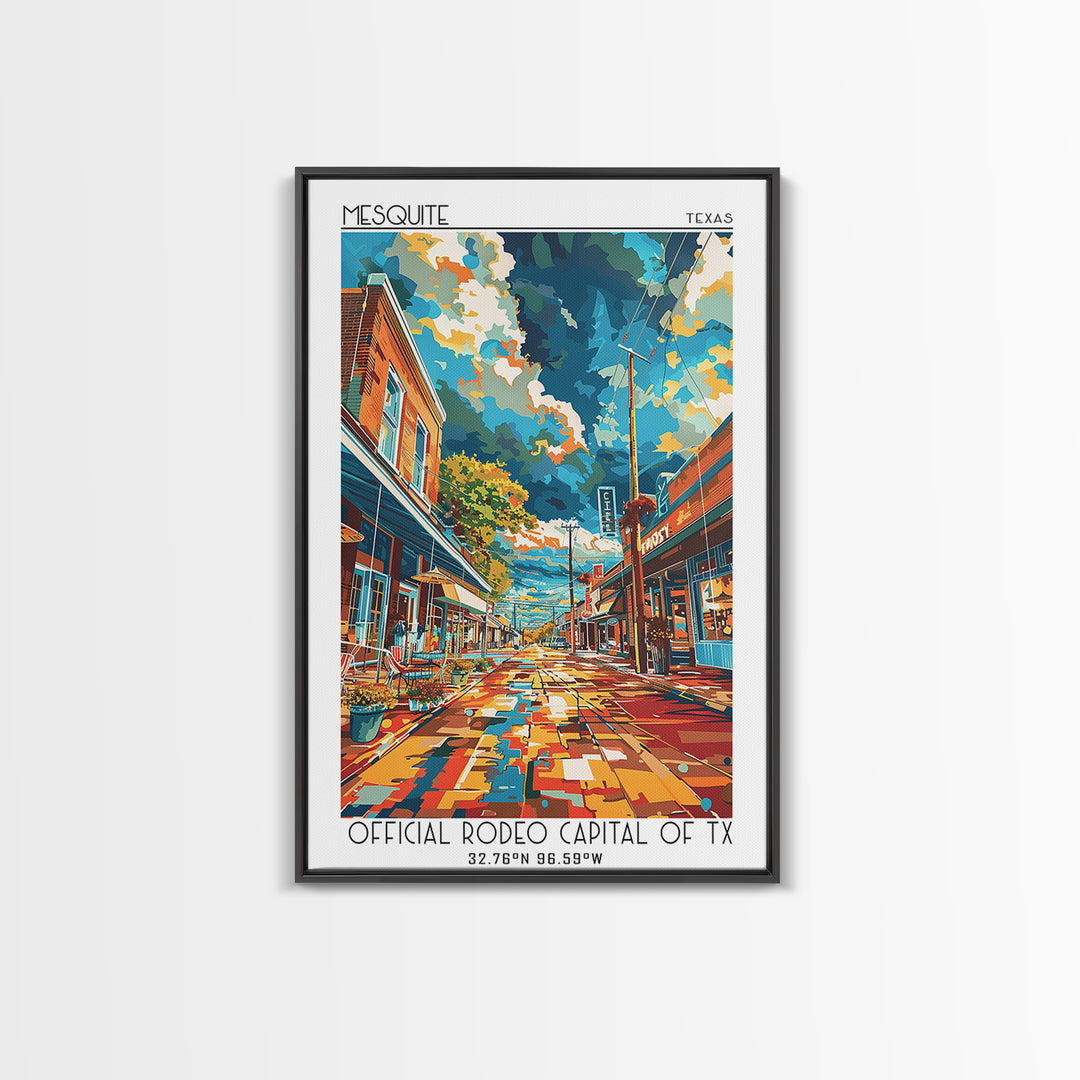 Mesquite Travel Poster, Canvas Print, Retro Wall Art, Travel Print, Travel Posters, City Illustration, City Wall Art, City Art Print