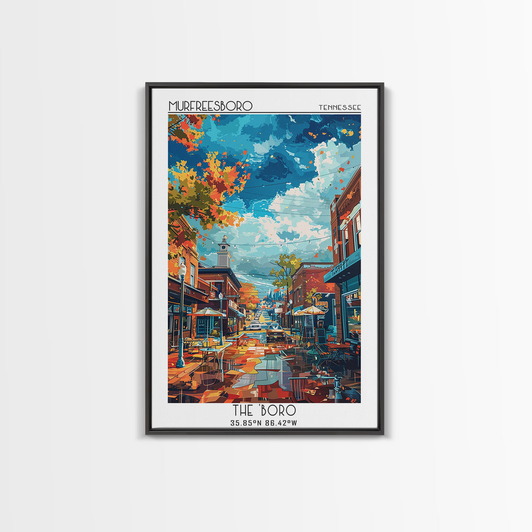 Murfreesboro Travel Poster, Framed Canvas Print, Travel Art Print, Modern Wall Decor, Art Print, City Wall Art, Living Room Wall Art